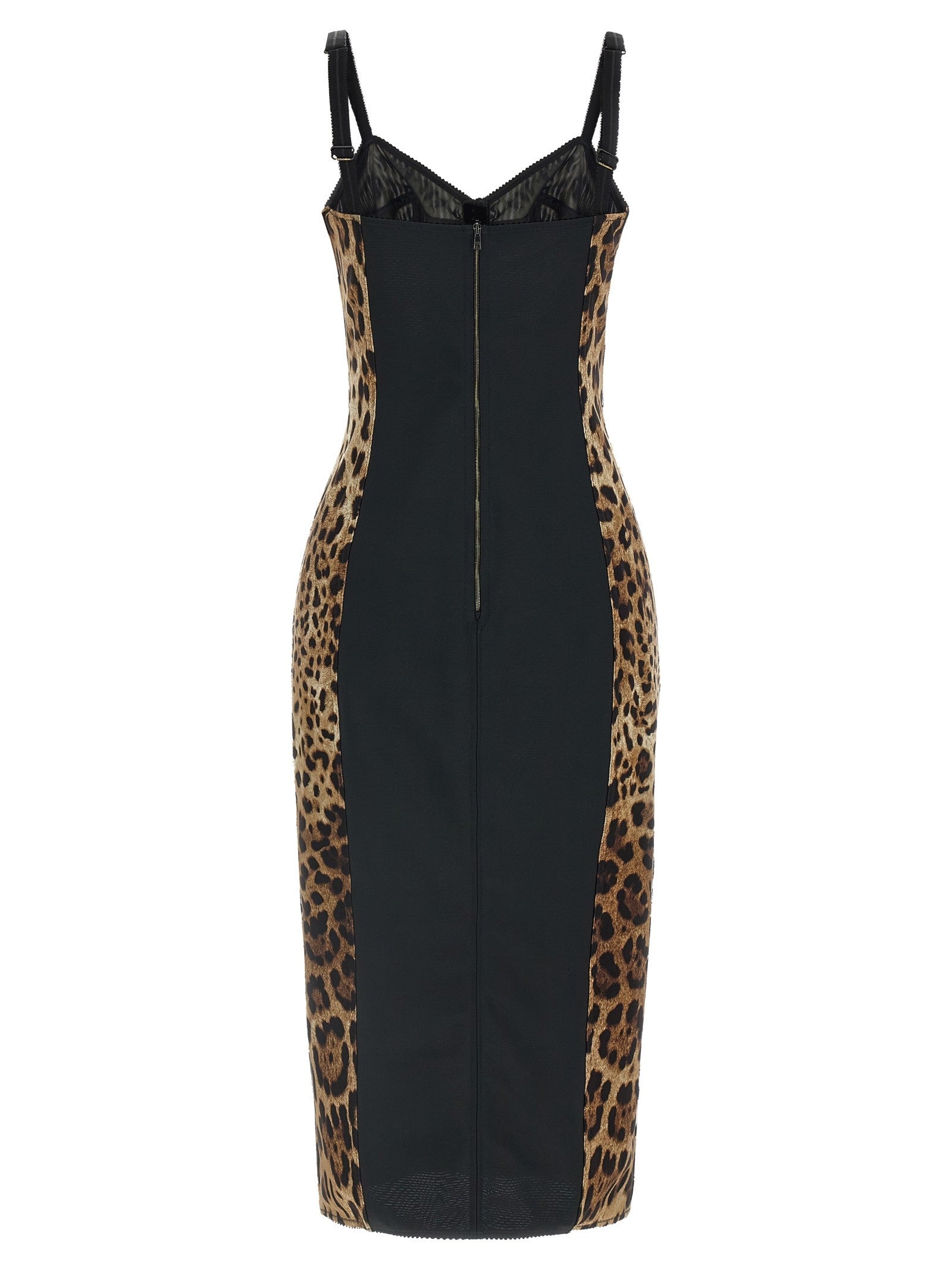 Dolce &amp; Gabbana Animal Print Corset Dress Brown