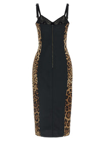 Dolce &amp; Gabbana Animal Print Corset Dress Brown