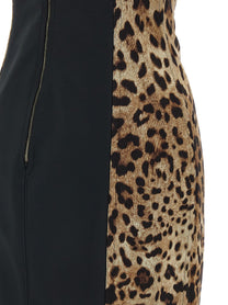Dolce &amp; Gabbana Animal Print Corset Dress Brown
