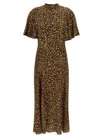TWINSET Animal Print Dress Brown