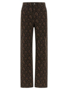 ROTATE Birger Christensen Animal Print Jeans Brown