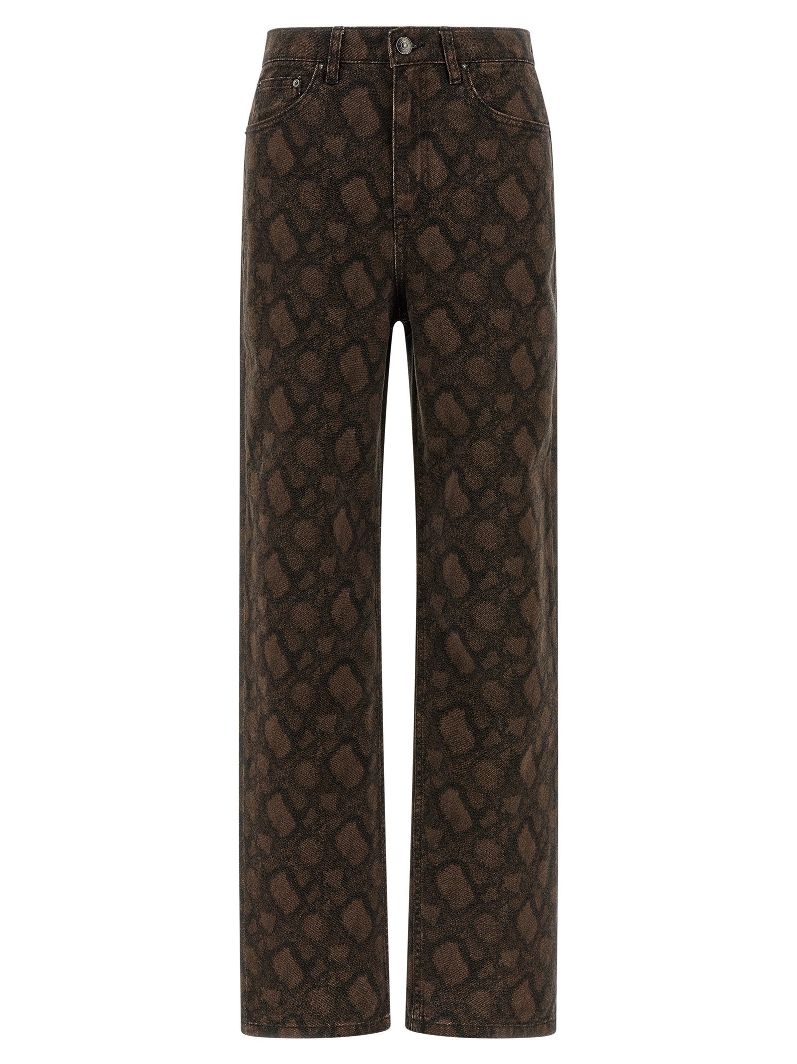 ROTATE Birger Christensen Animal Print Jeans Brown