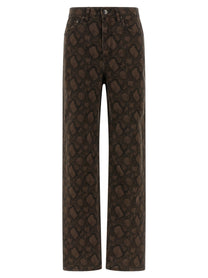 ROTATE Birger Christensen Animal Print Jeans Brown