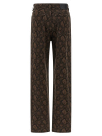 ROTATE Birger Christensen Animal Print Jeans Brown
