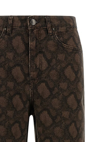 ROTATE Birger Christensen Animal Print Jeans Brown