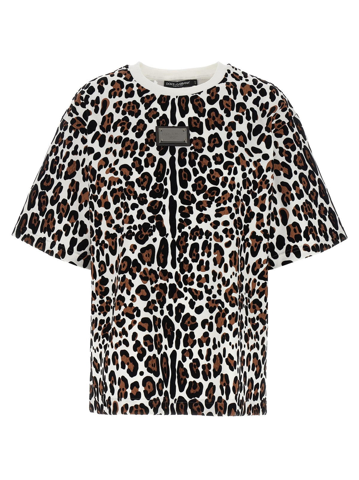 Dolce &amp; Gabbana Animal Print Plaque Shirt Gold
