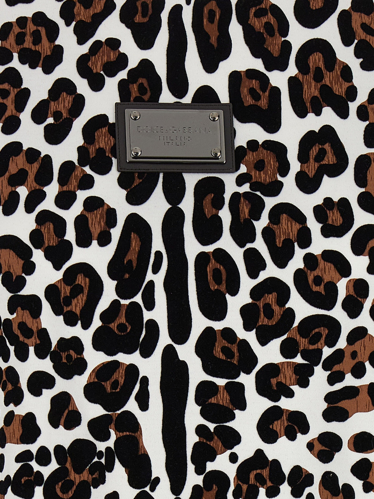 Dolce &amp; Gabbana Animal Print Plaque Shirt Gold