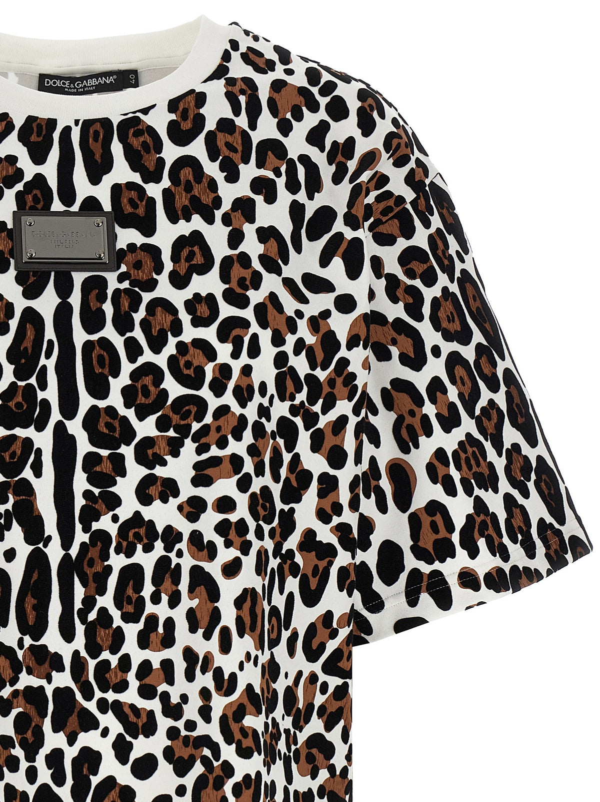 Dolce &amp; Gabbana Animal Print Plaque Shirt Gold