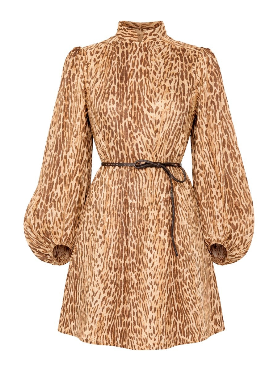 Zimmermann Women's Animal Print Mini Dress Pattern
