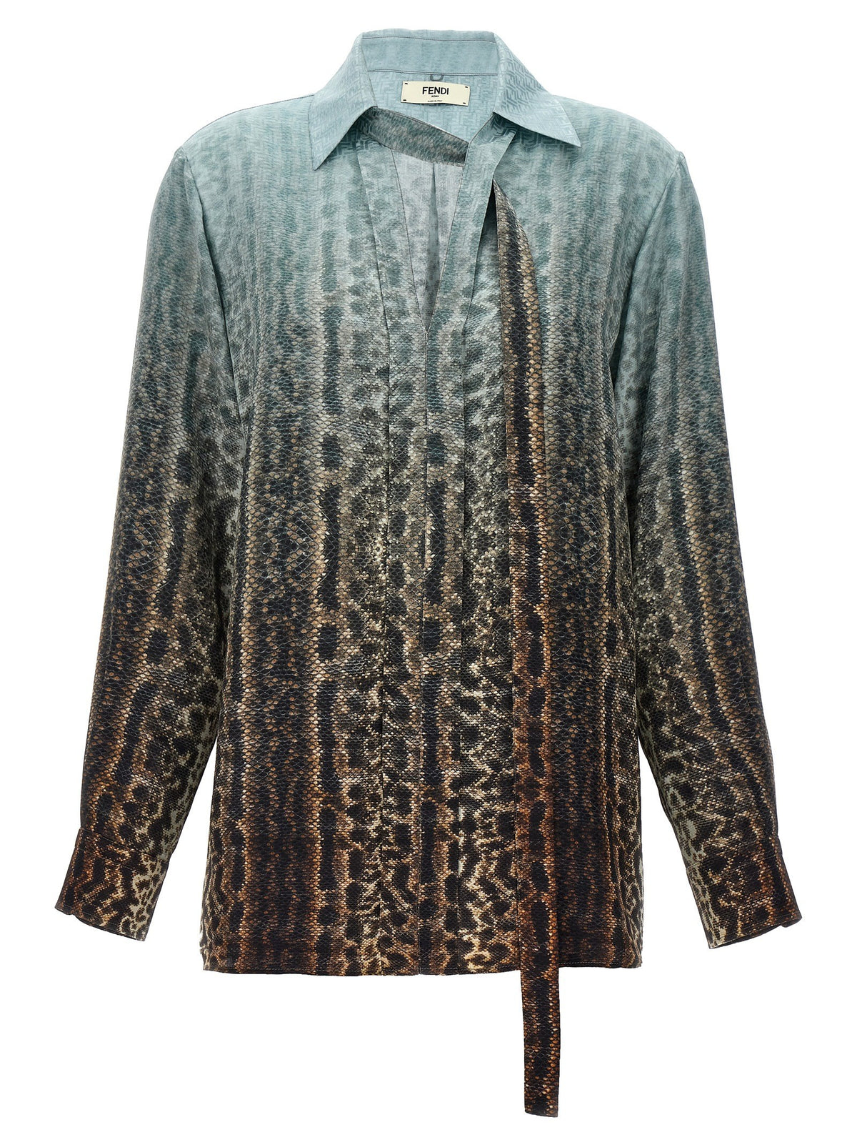 Fendi Animal Print Shirt Gold