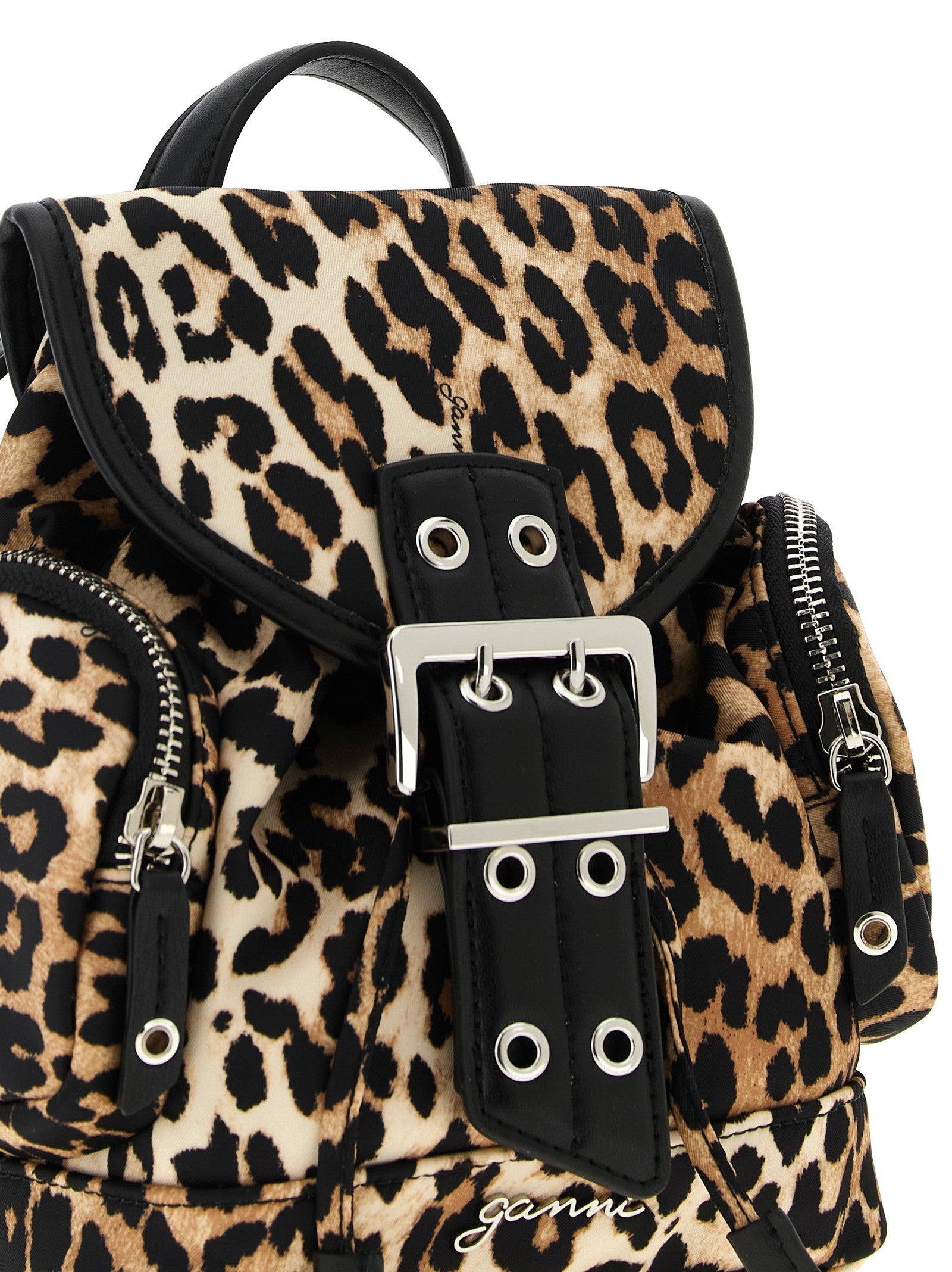 Ganni Animalier Bucky Backpack Brown