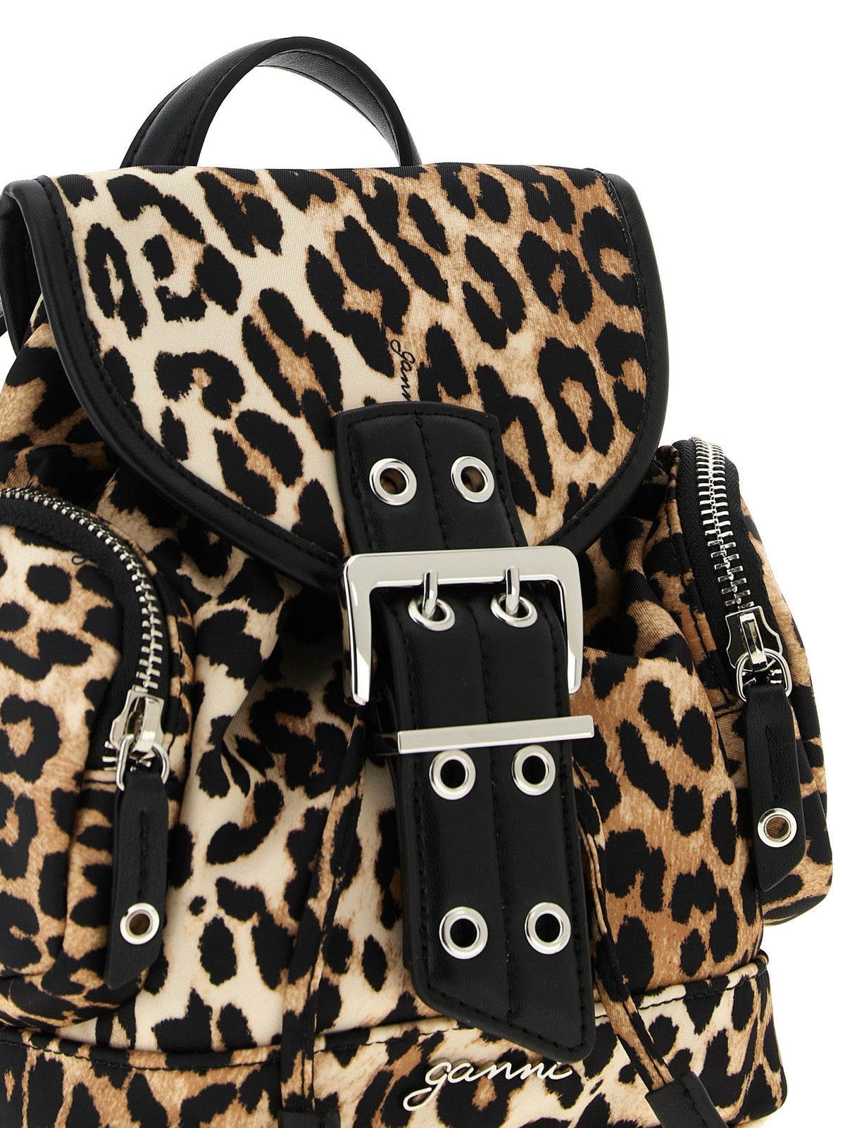 Ganni Animalier Bucky Backpack Brown, view 3
