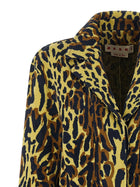 Marni Animalier Jacquard Wool Coat Gold, view 3