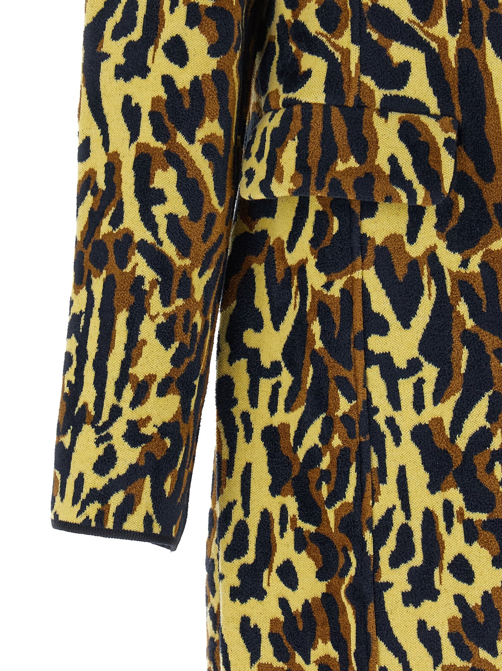 Marni Animalier Jacquard Wool Coat Gold