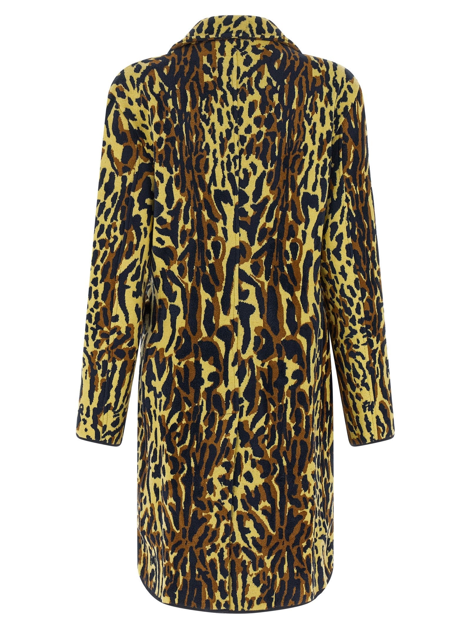 Marni Animalier Jacquard Wool Coat Gold