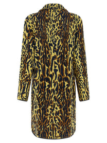Marni Animalier Jacquard Wool Coat Gold