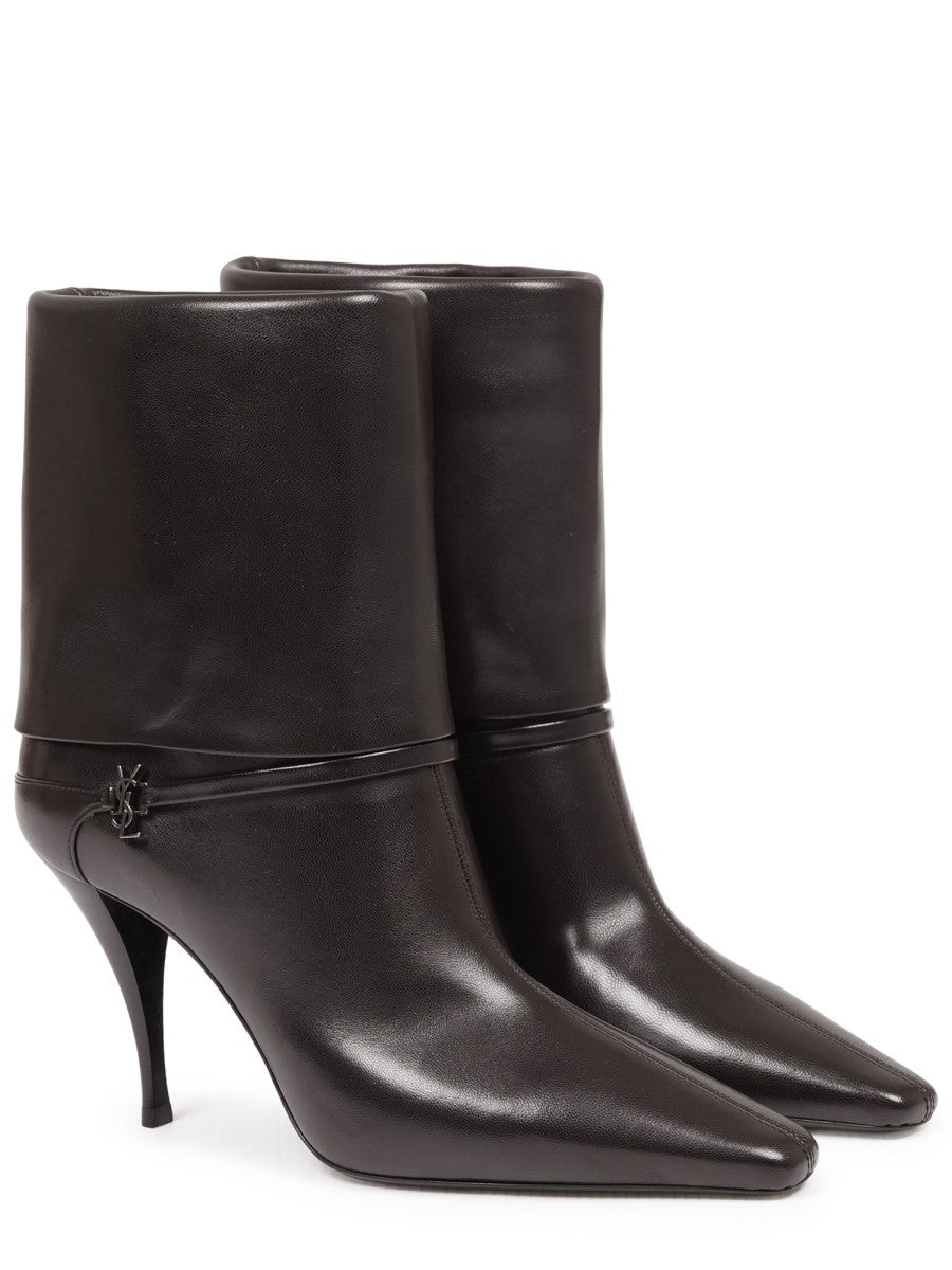 Saint Laurent Women's Ankle Boot Niki Brown, view 2
