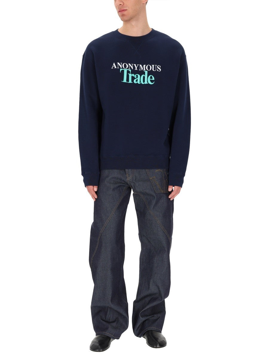 JW Anderson Men's Anonymous Trade Sweatshirt Blue
