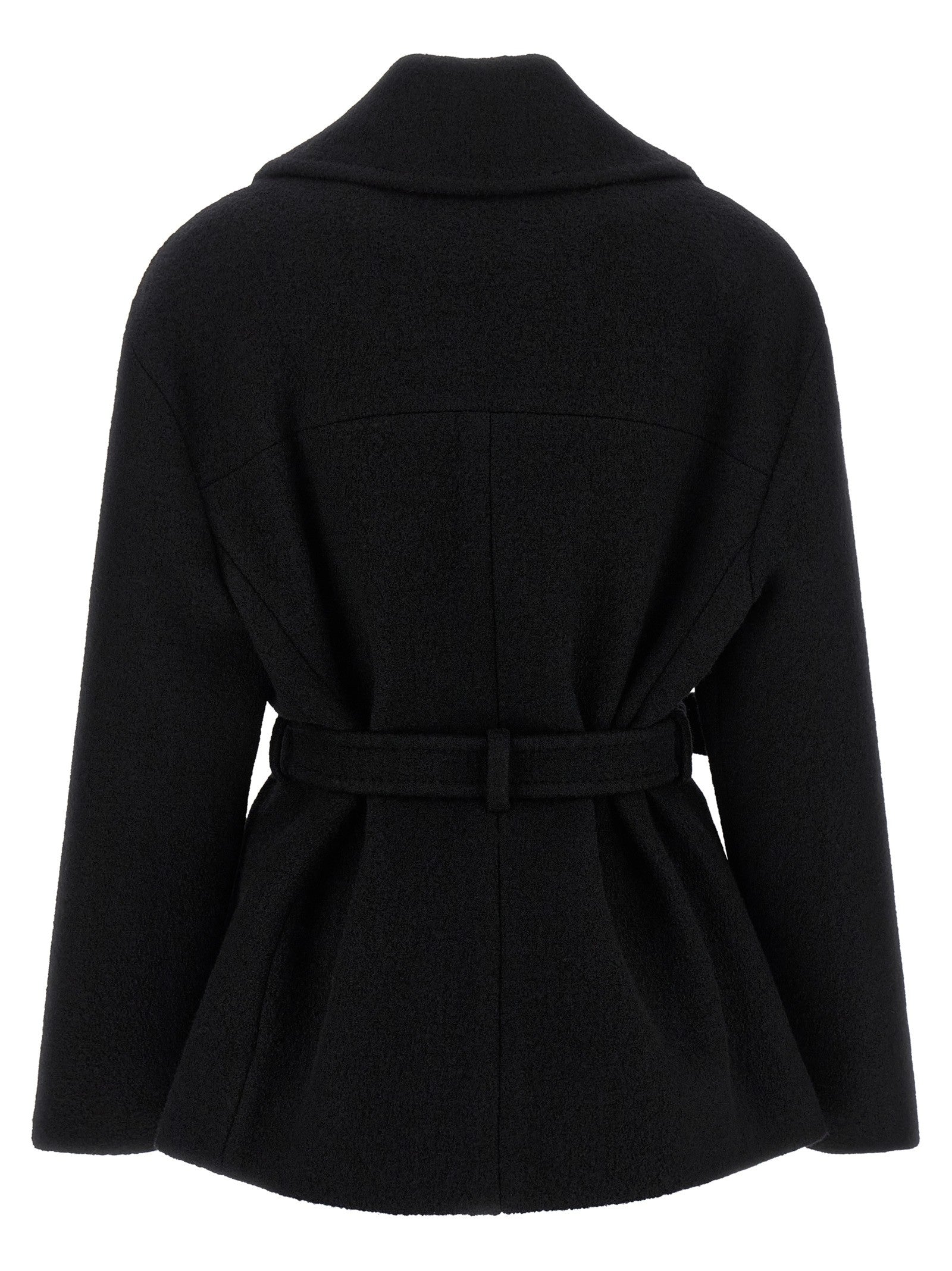Balmain Anthem Belted Caban Black