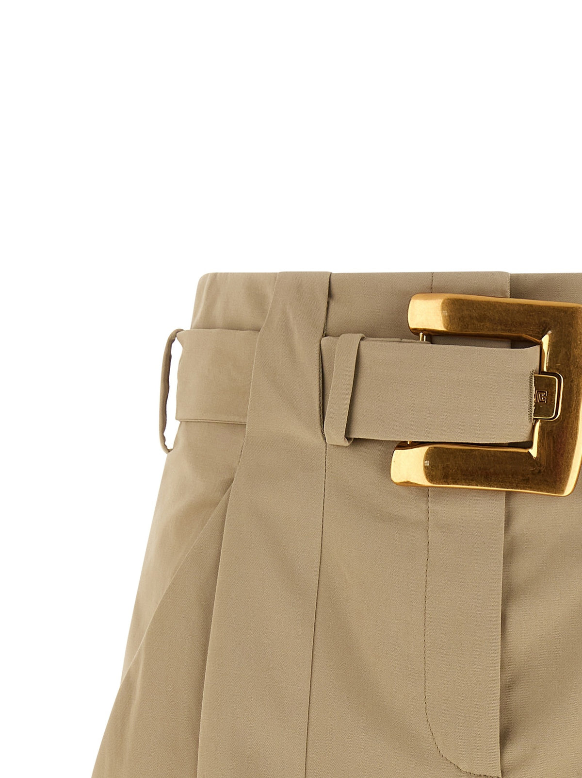 Balmain Anthem Buckle Shorts Beige, view 3