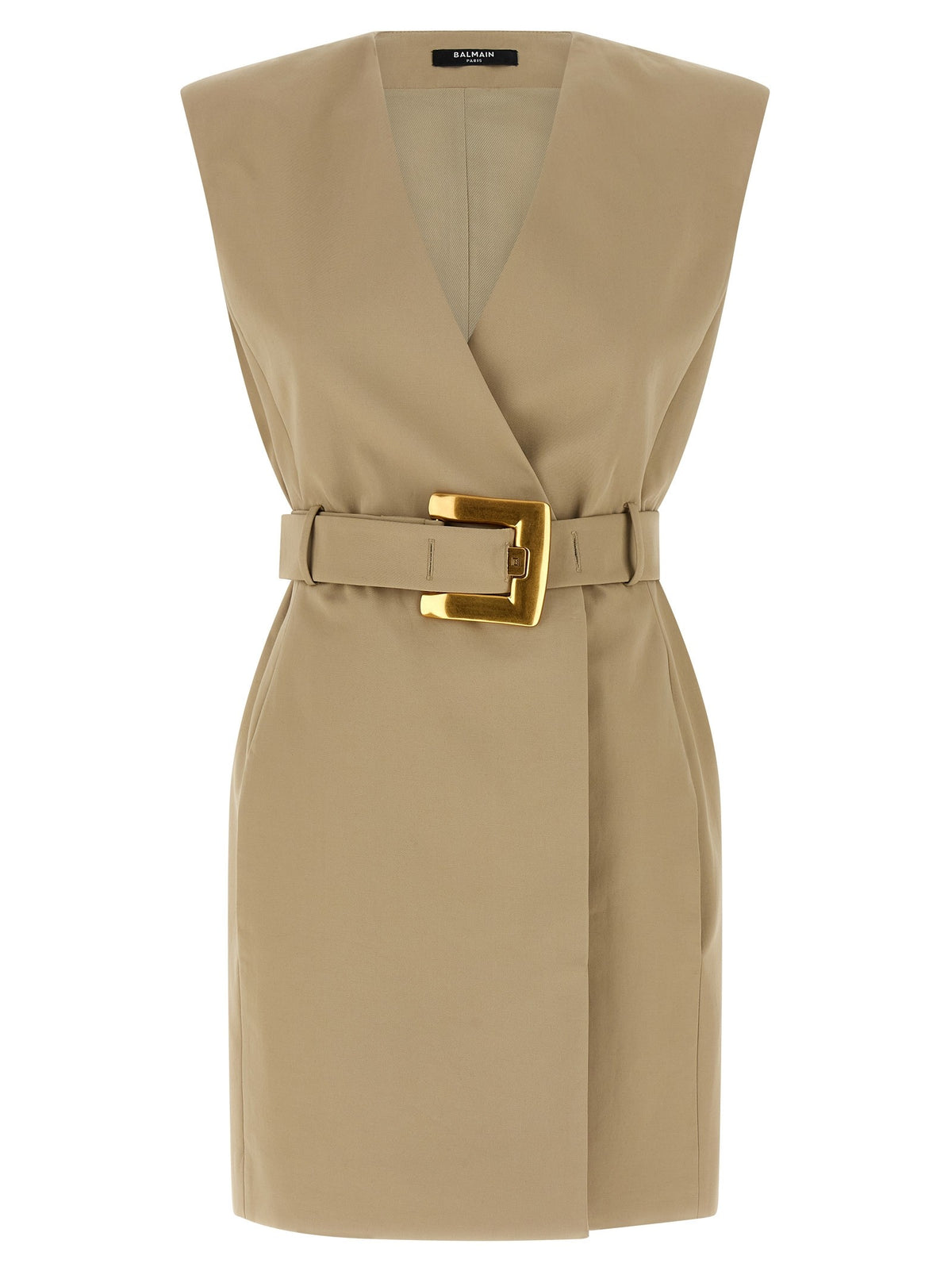 Balmain Anthem Dress Beige