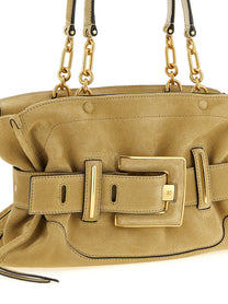 Balmain Anthem Shoulder Bag Beige