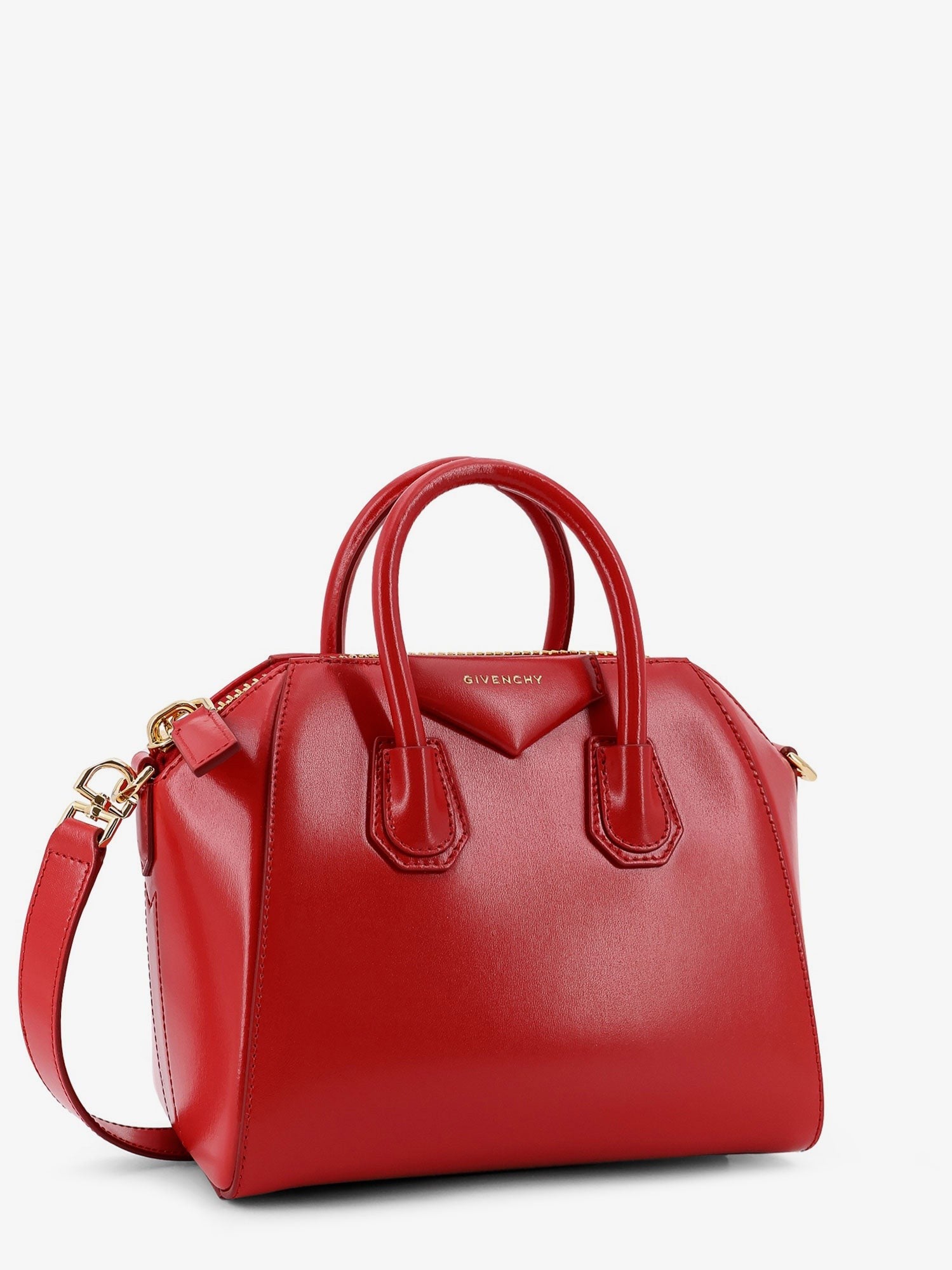 Givenchy Women's Antigona Mini Leather Crossbody Bag Red