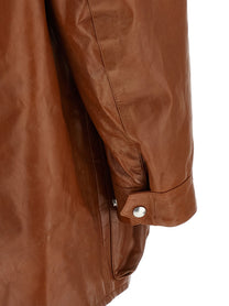 PRADA Antiqued Leather Caban Brown