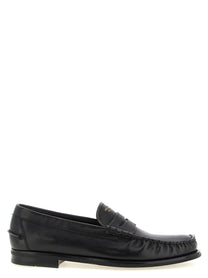 PRADA Antiqued Leather Loafers Black