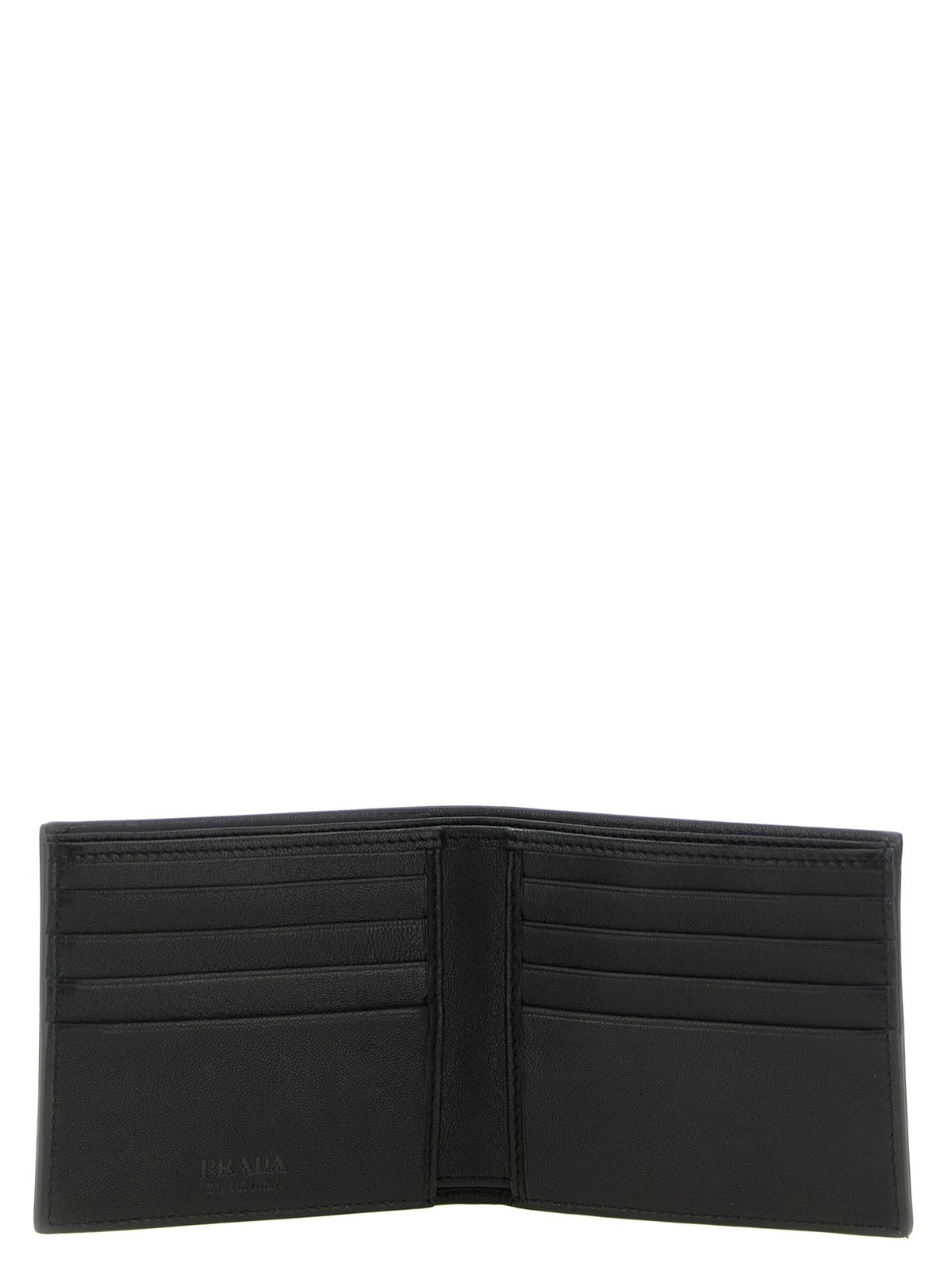 PRADA Antiqued Leather Wallet Black