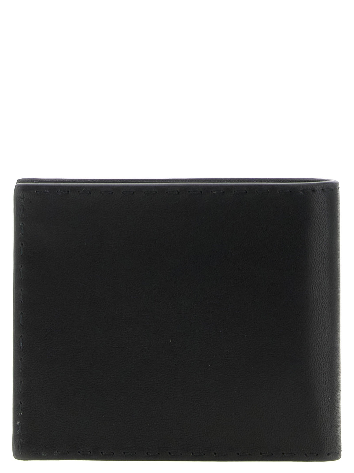 PRADA Antiqued Leather Wallet Black