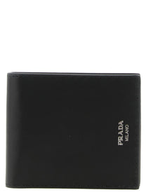 PRADA Antiqued Leather Wallet Black