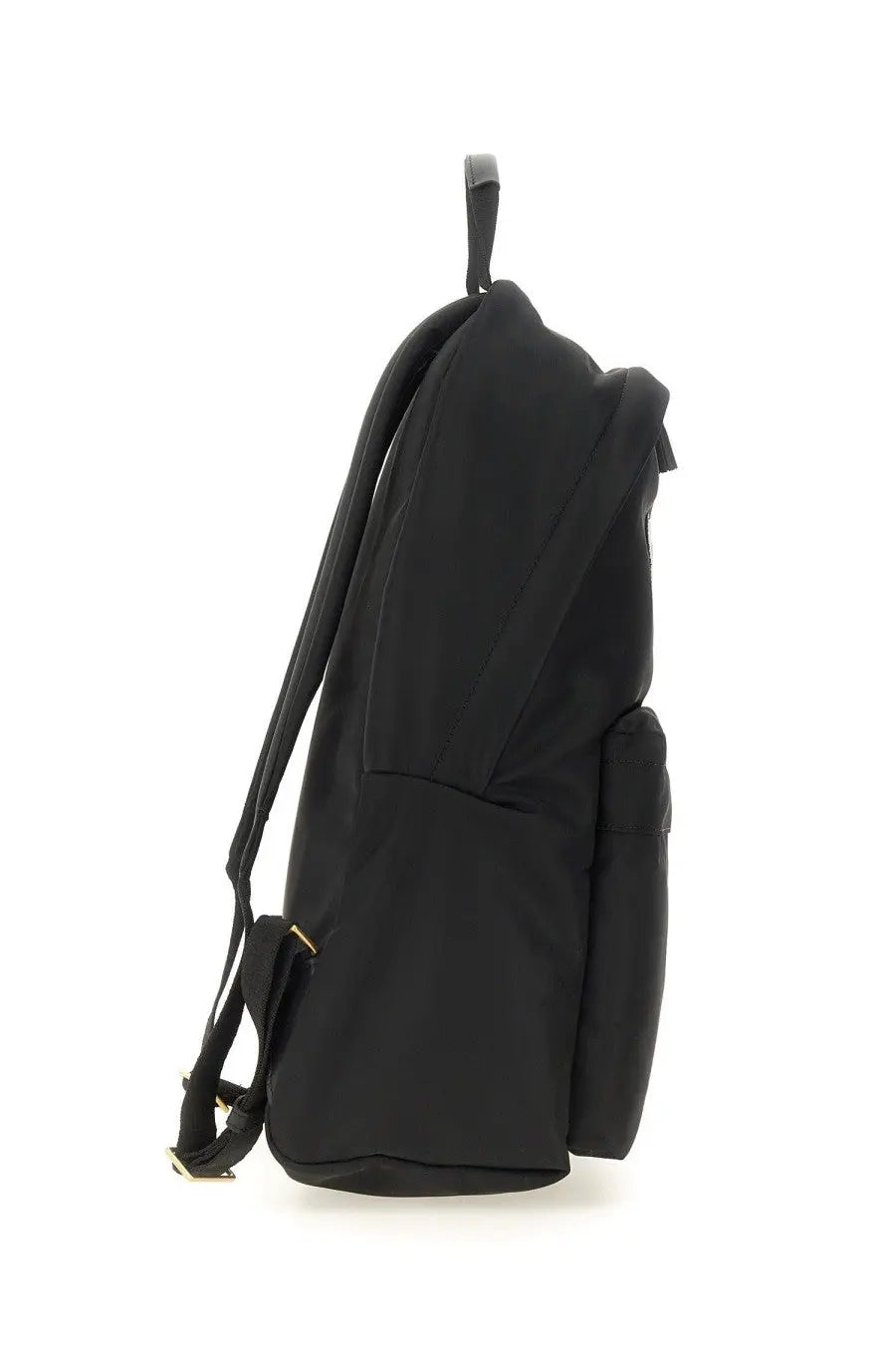 Anya Hindmarch women’s zaino eyes black nylon backpack with gold-tone hardware and a top handle
