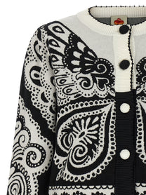FARM Rio Arabesque Cardigan White