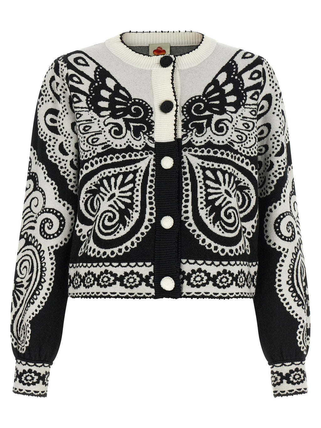 FARM Rio Arabesque Cardigan White