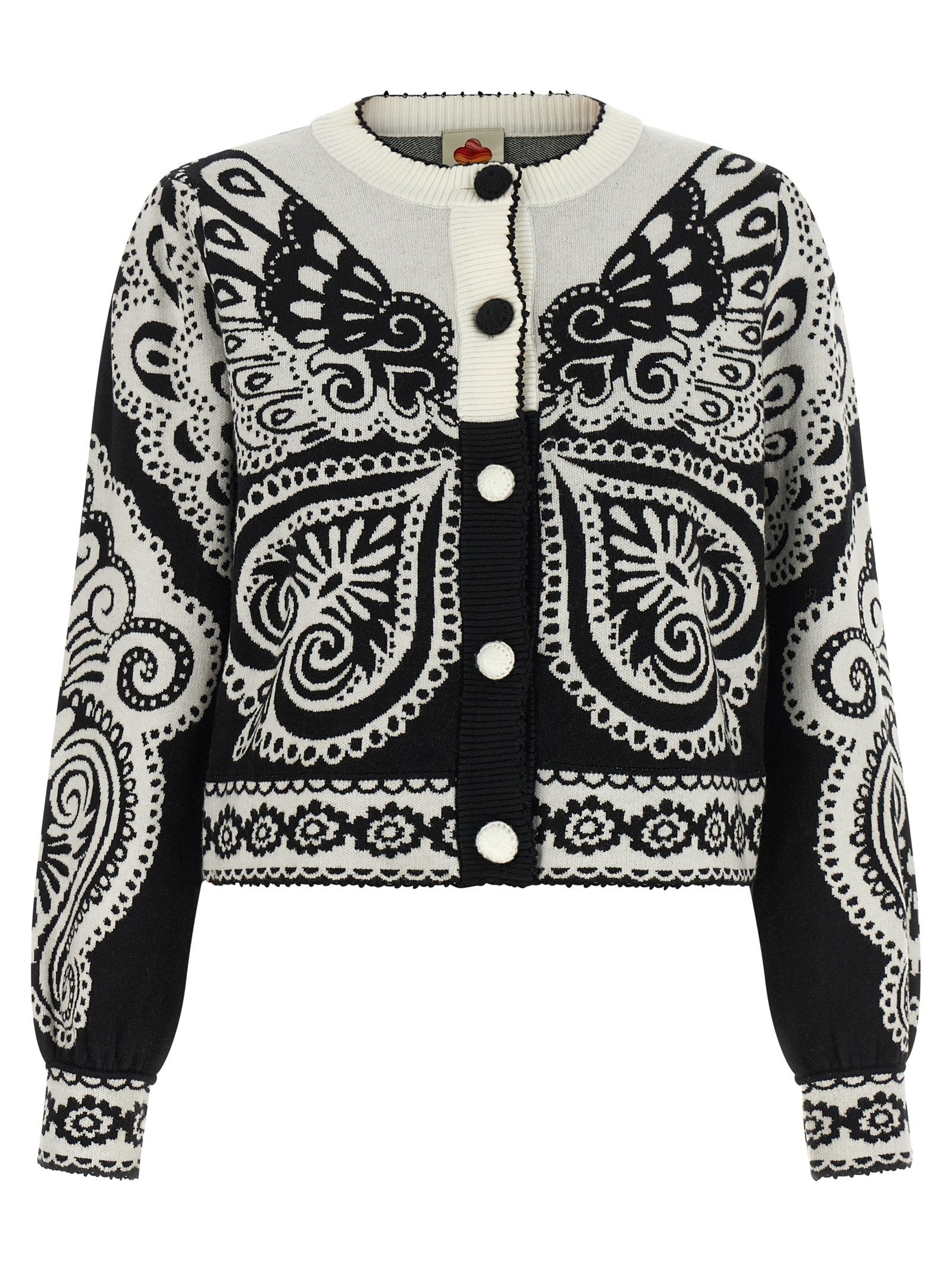 FARM Rio Arabesque Cardigan White