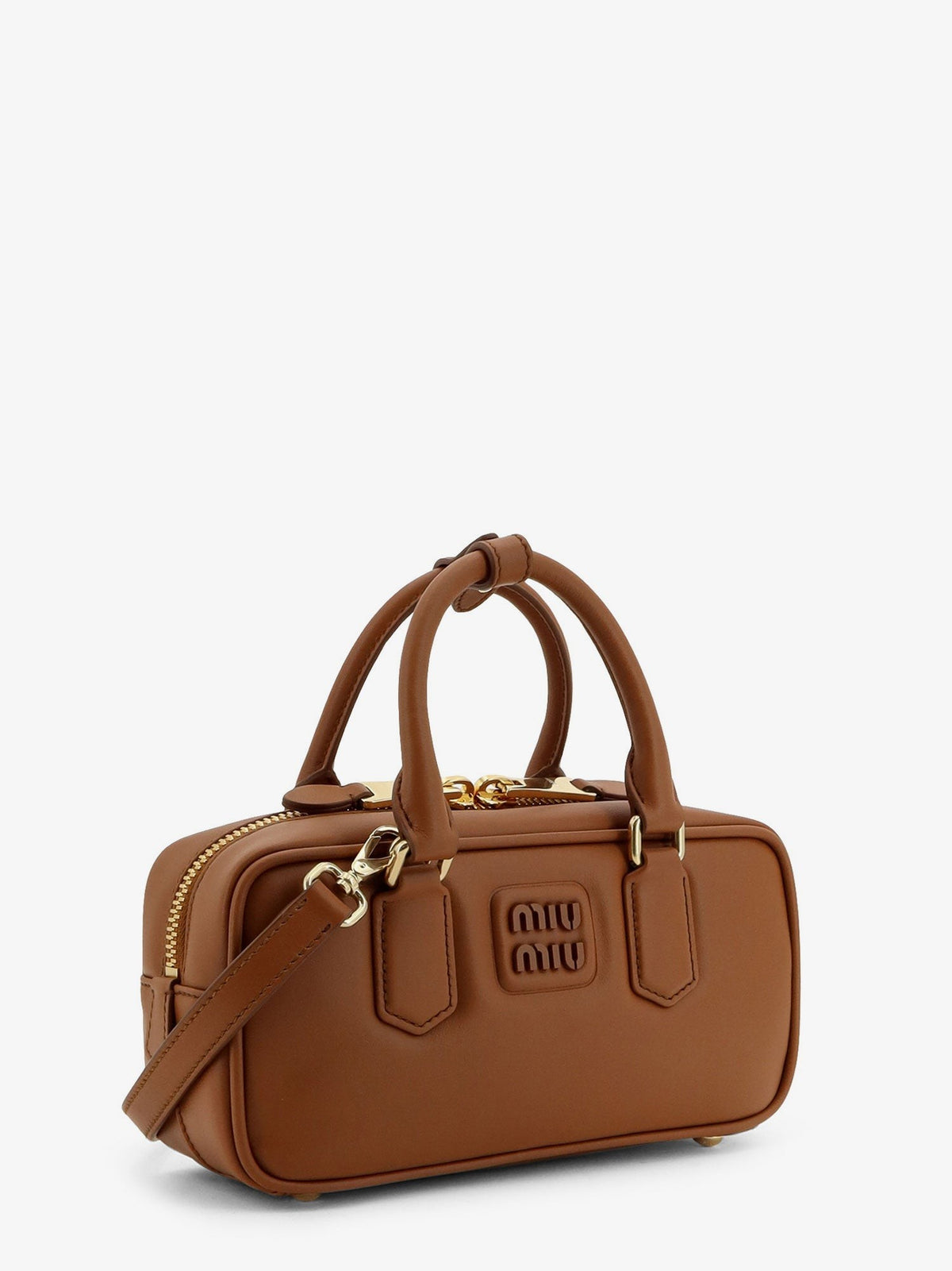 Miu Miu Women's Arcadie Leather Crossbody Bag Brown, view 3