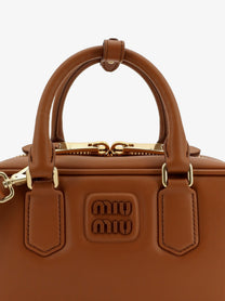 Miu Miu Women's Arcadie Leather Crossbody Bag Brown, view 5