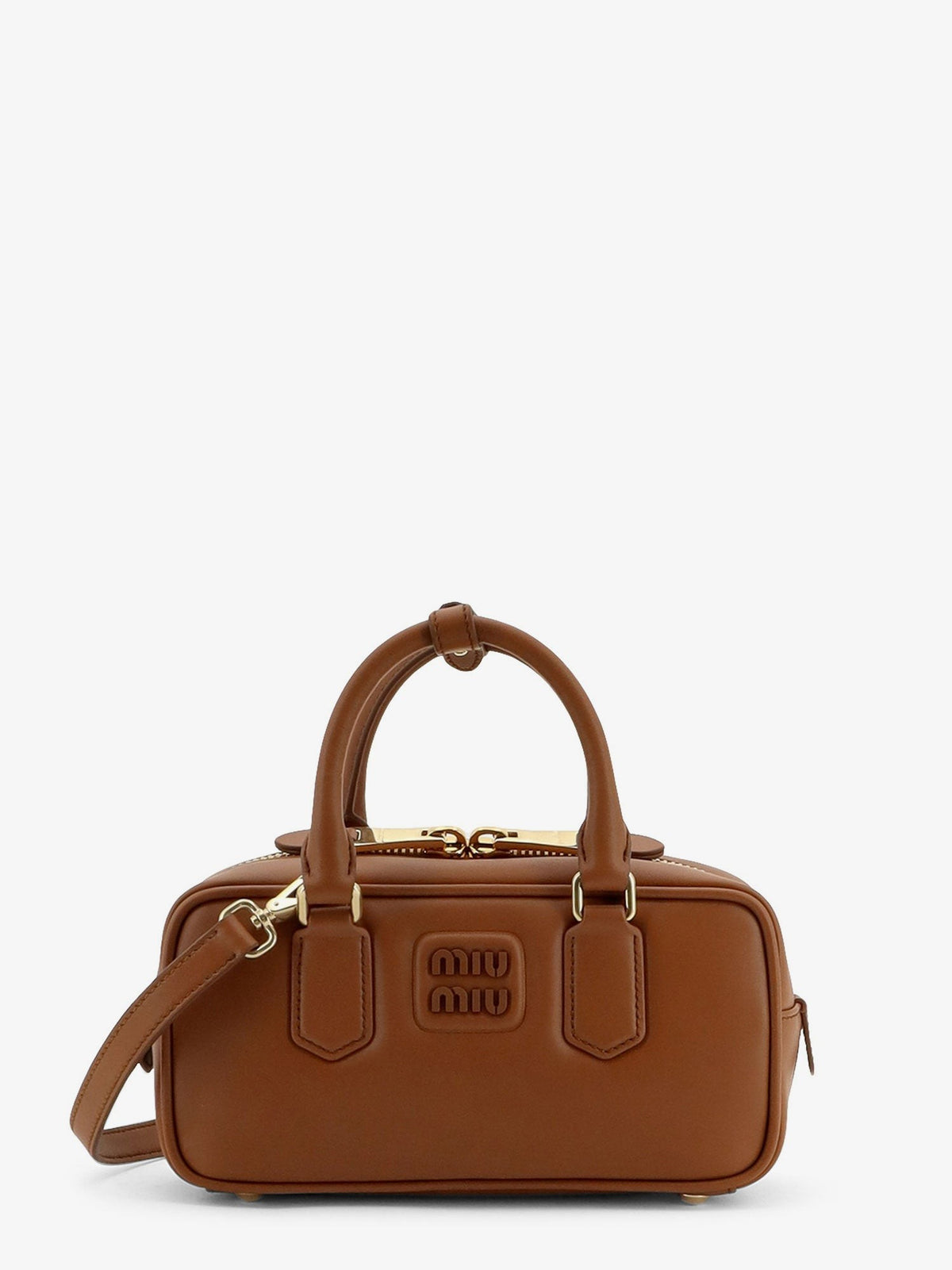 Miu Miu Women's Arcadie Leather Crossbody Bag Brown