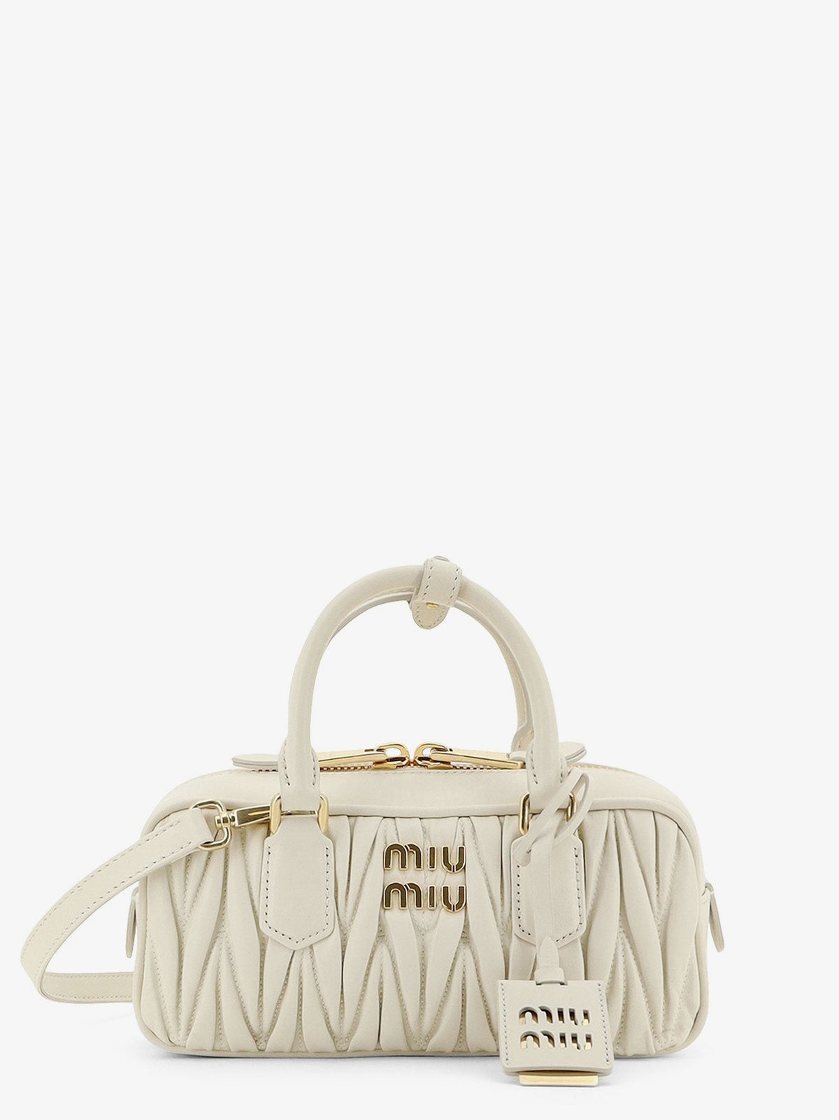 Miu Miu Women's Arcadie Quilted Leather Shoulder Bag White