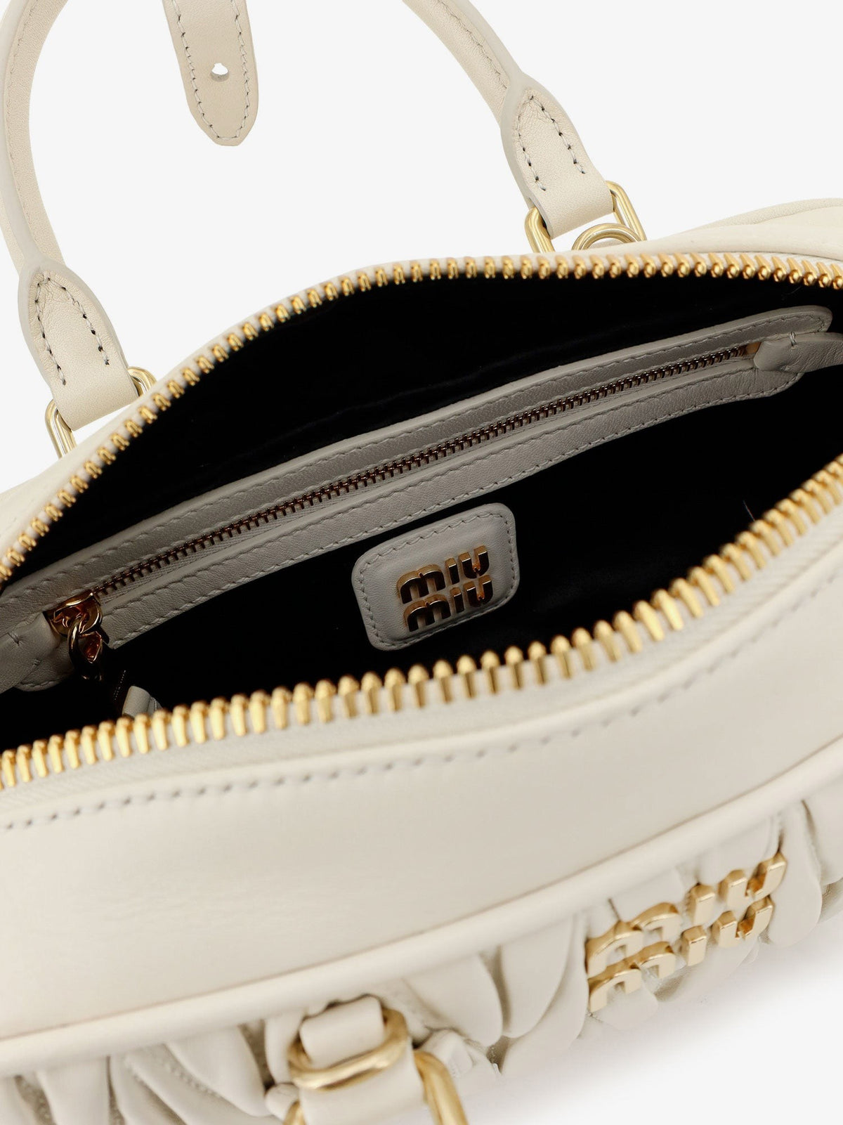Miu Miu Women's Arcadie Quilted Leather Shoulder Bag White, view 5