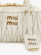 Miu Miu Women's Arcadie Quilted Leather Shoulder Bag White, view 4