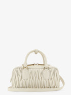 Miu Miu Women's Arcadie Quilted Leather Shoulder Bag White, view 2