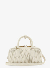 Miu Miu Women's Arcadie Quilted Leather Shoulder Bag White, view 2