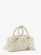 Miu Miu Women's Arcadie Quilted Leather Shoulder Bag White, view 3