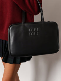 Miu Miu Women's Arcadie Softy Leather Handbag Black
