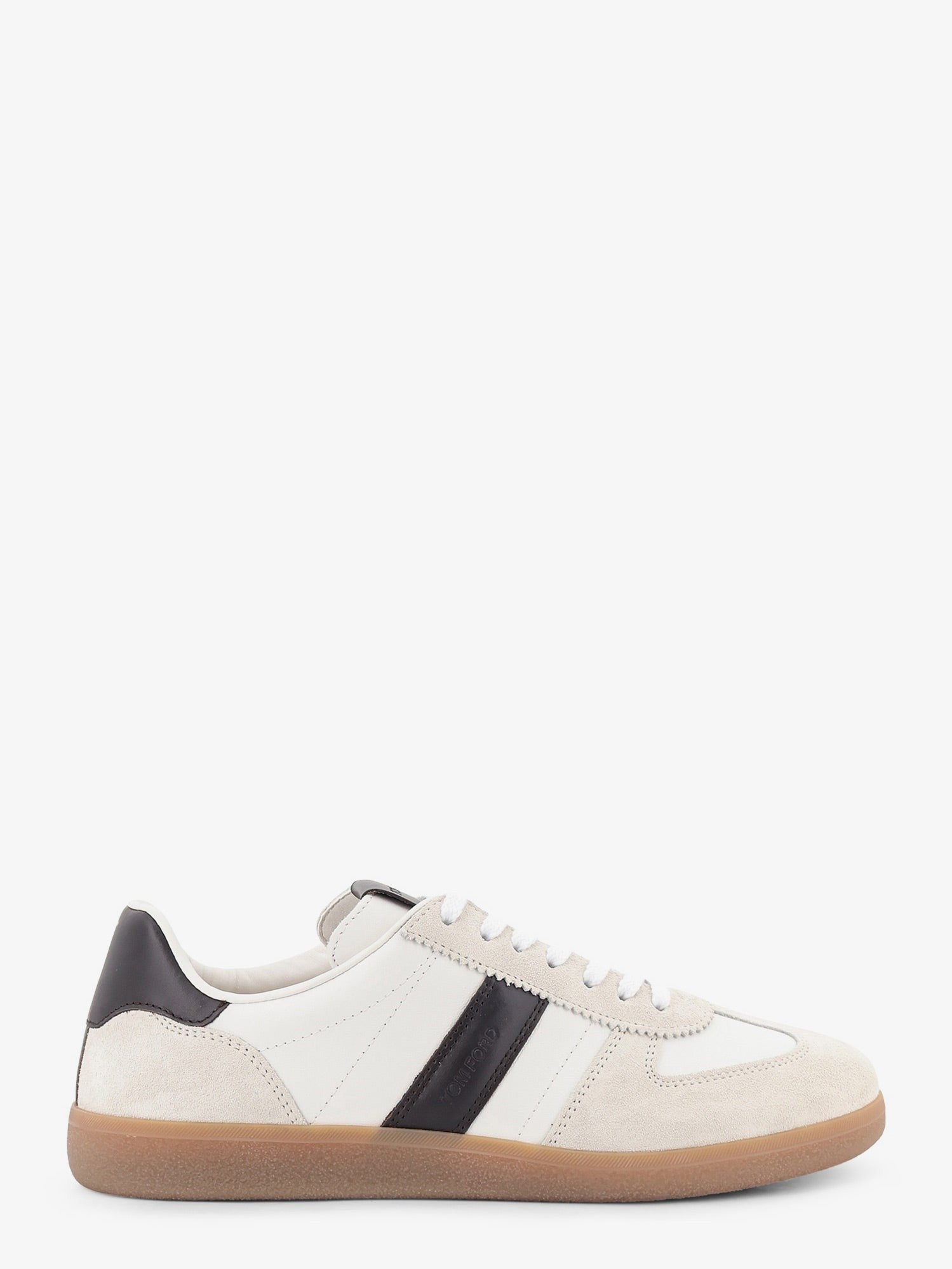 Tom Ford Men's Archer Suede and Leather Low Top Sneakers White