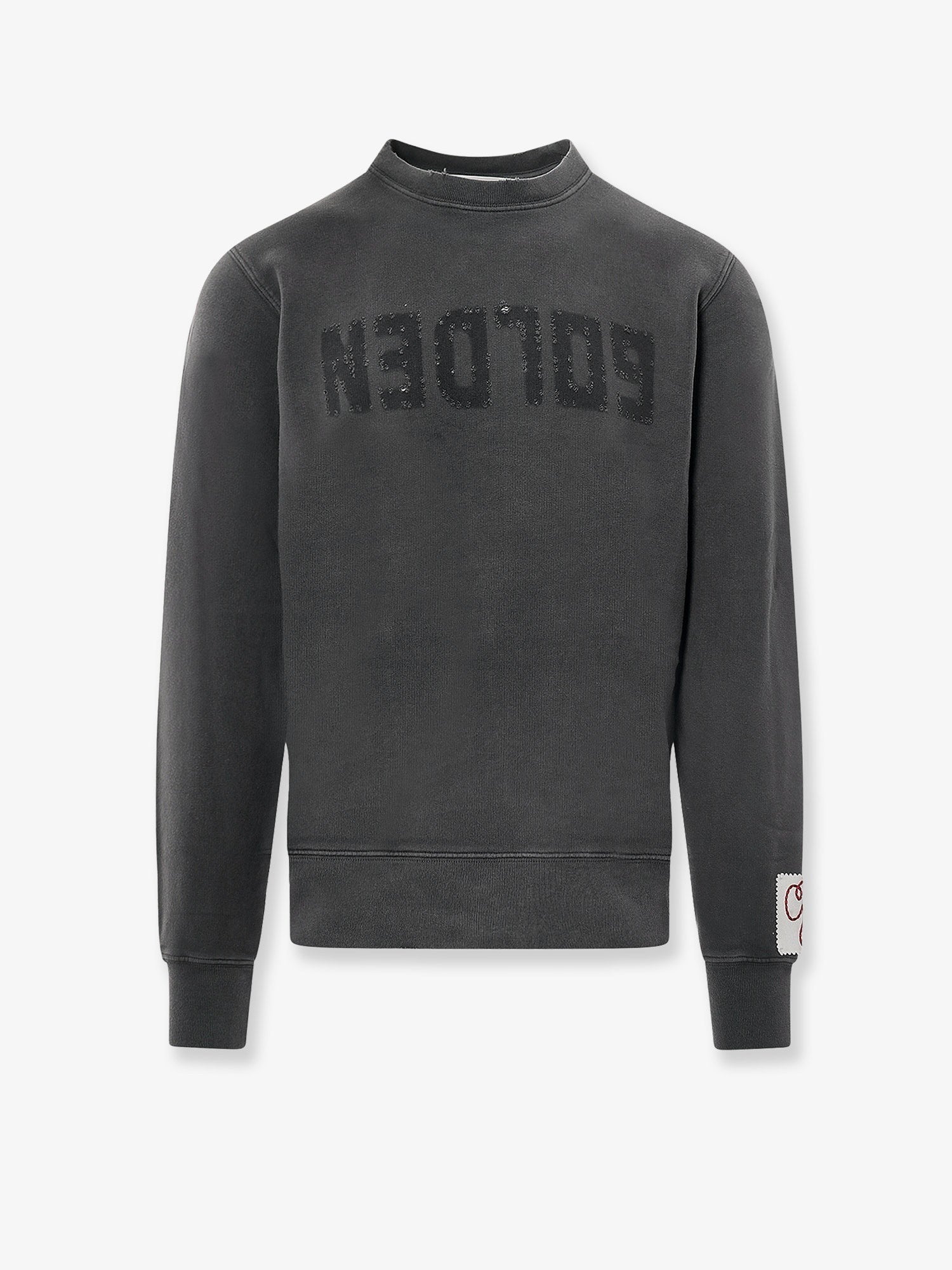 Golden Goose Men's Archibald Distressed Cotton Sweatshirt Grey