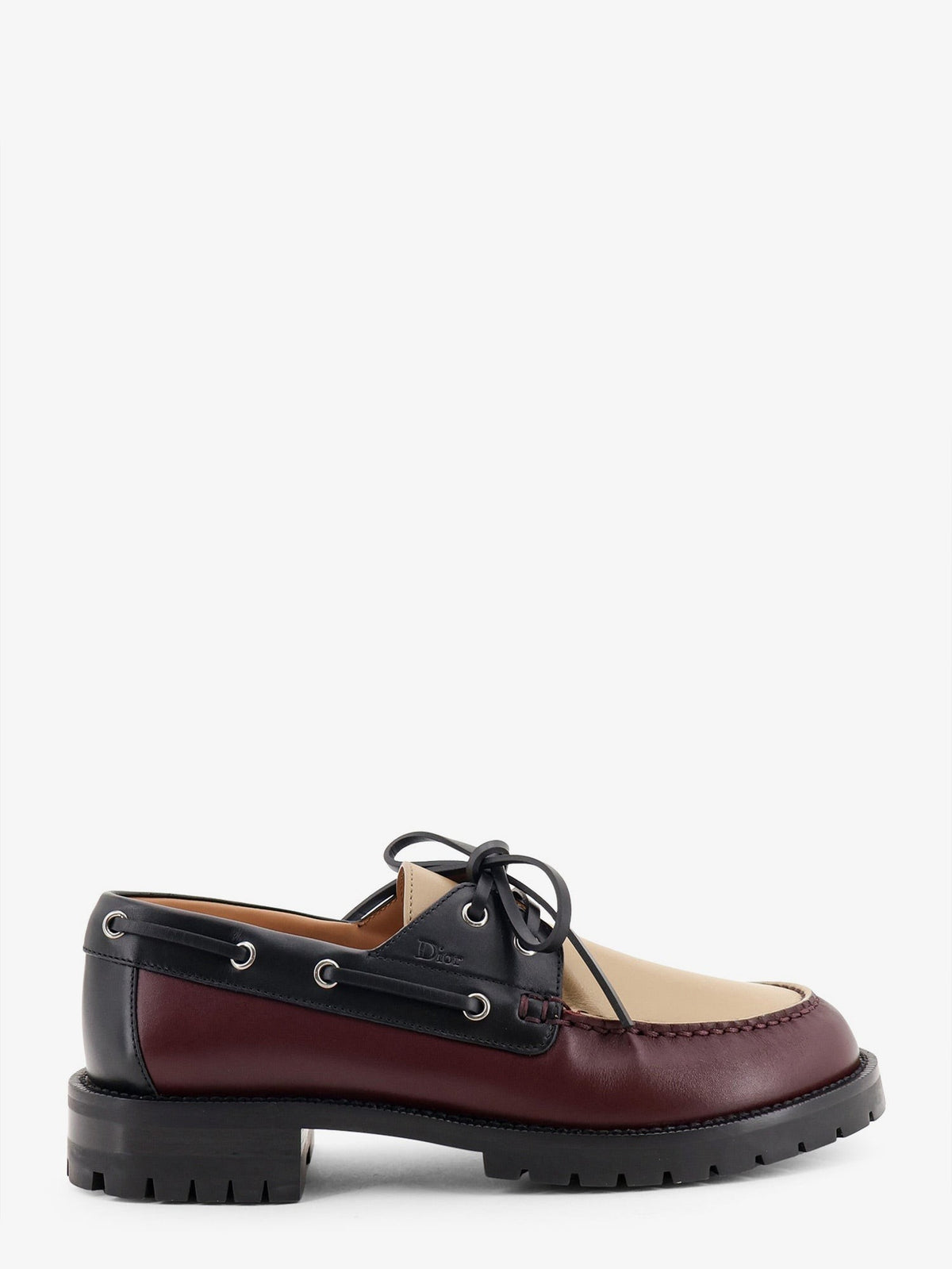 Dior Men's Archie Lug Leather Moccasin Beige