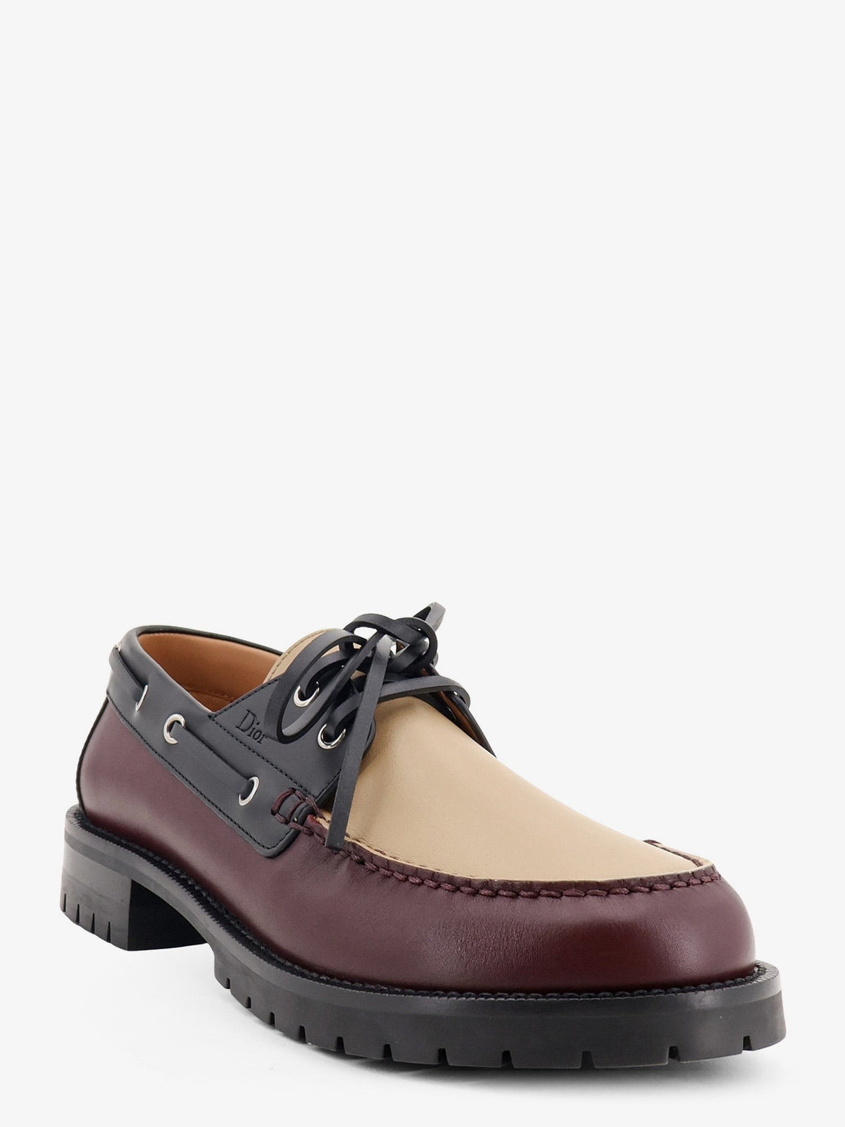 Dior Men's Archie Lug Leather Moccasin Beige